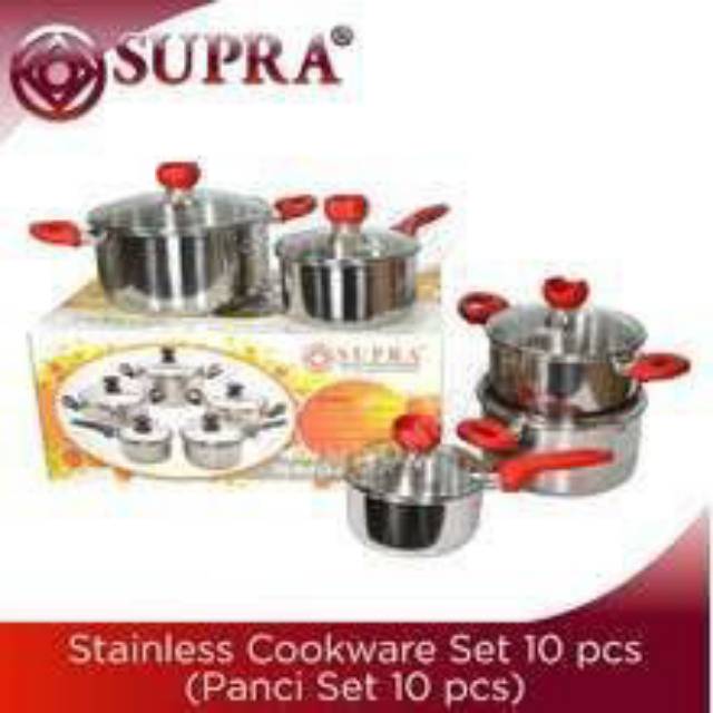 Supra Cookware Set 10 pcs - Merah