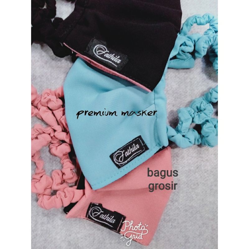 MASKER HIJAB PREMIUM 2 LAPIS KOMBINASI BAHAN WOLFIS