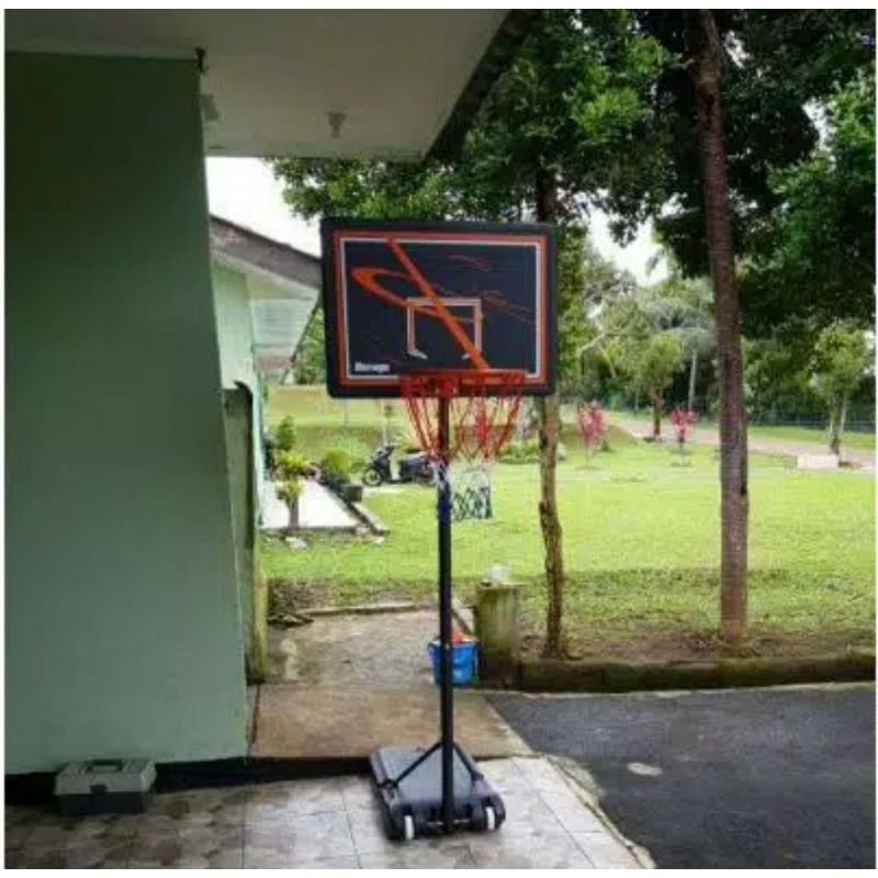 BERWYN STAND BOLA BASKET PORTABLE HITAM/ RING BASKET STANDING/ RING BASKET ANAK DAN DEWASA