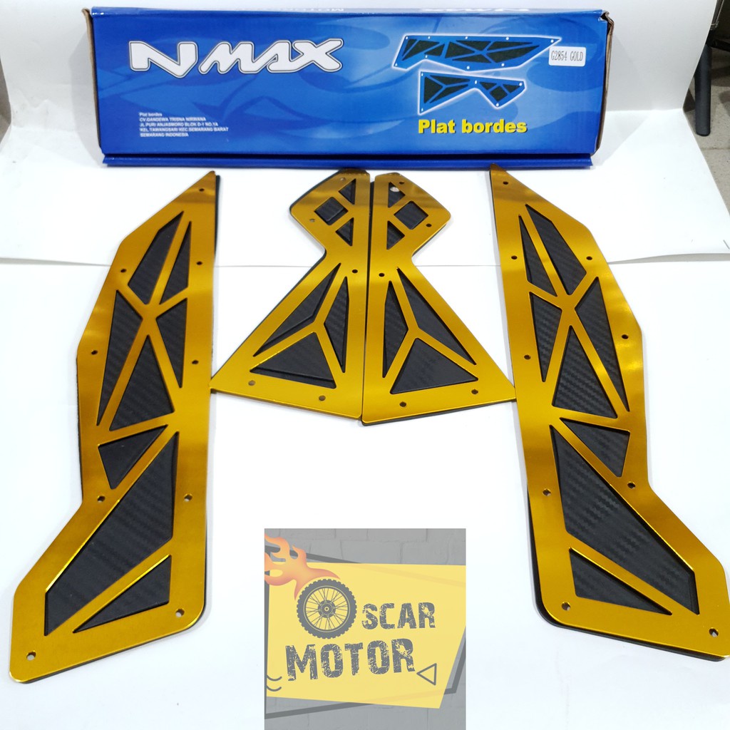 PLAT BORDES NMAX G2854 KARBON CNC PIJAKAN ALAS KAKI CARBON YAMAHA NMAX KARPET MOTOR motor motor