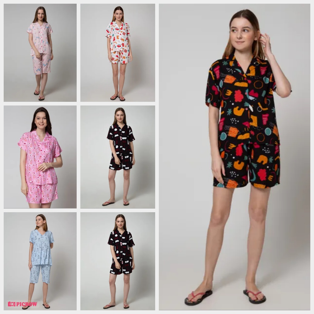 Nevada ST Yves piyama bau tidur pendek Woman Pyjama Shorts katun adem