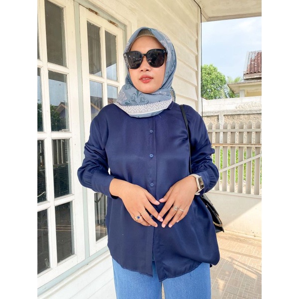 KINZA BLOUSE PAKAIAN WANITA CEWEK CEWE ATASAN KEMEJA JUMBO BEST SELLER