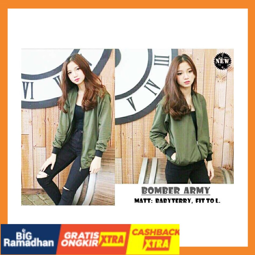 RAJUT RAPI BIG UKURAN ALLSIZE JUMBO LD 110 BESAR MURAH / Bess - Jacket Bomber ARMY Best Seller /
