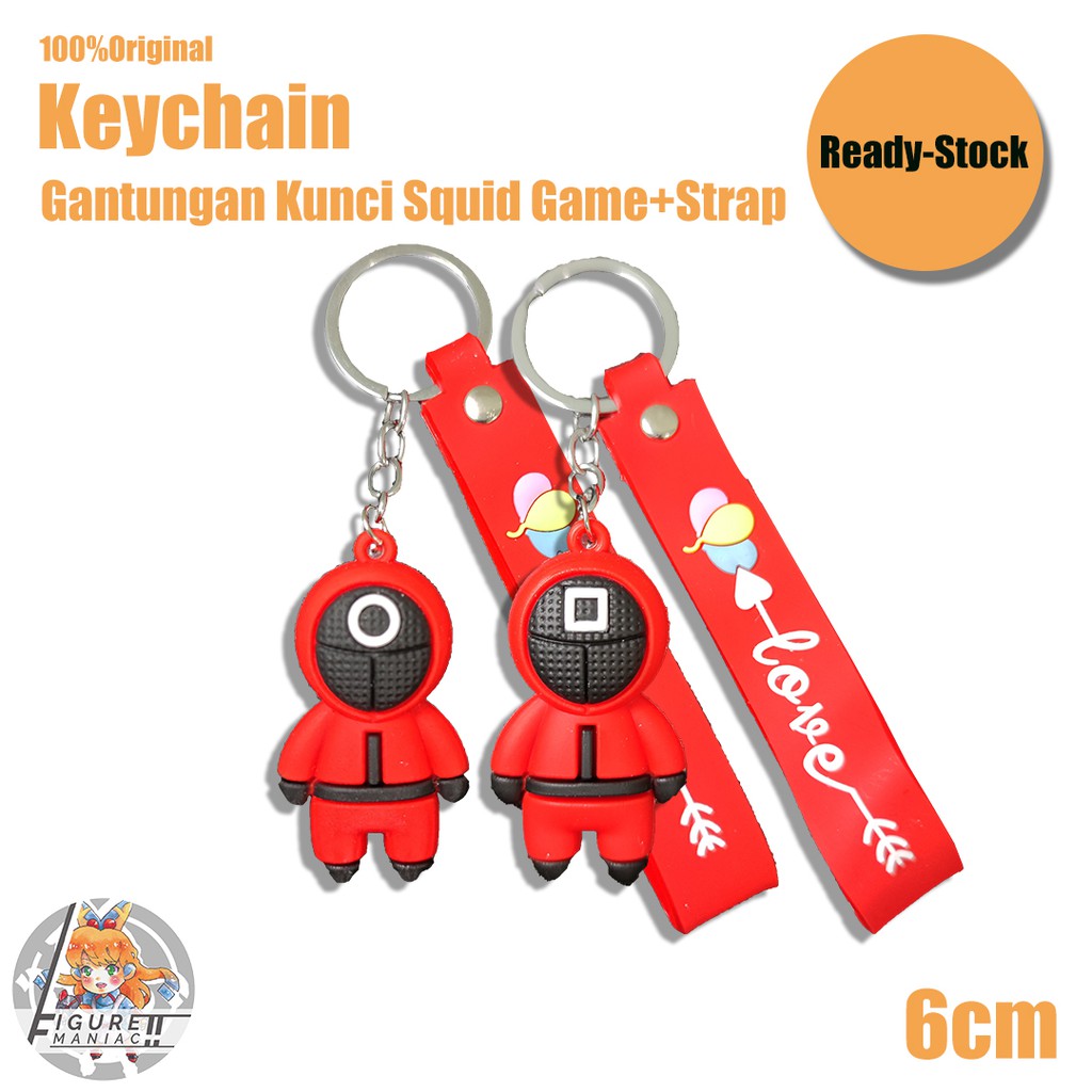 Gantungan Kunci Figure Squid Game + Strap Film Korea Seri 2 Murah Ready Stock