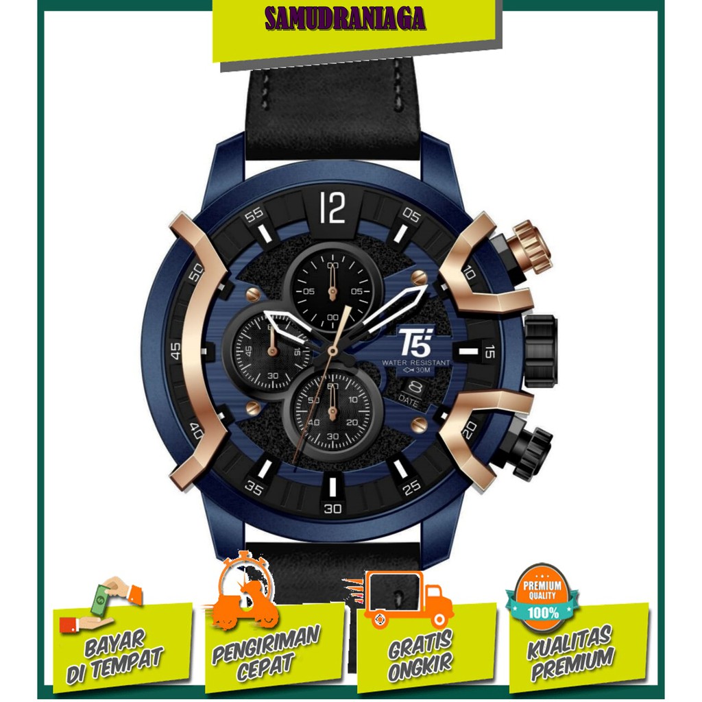 Jam Tangan Pria T5 H 3819G Original