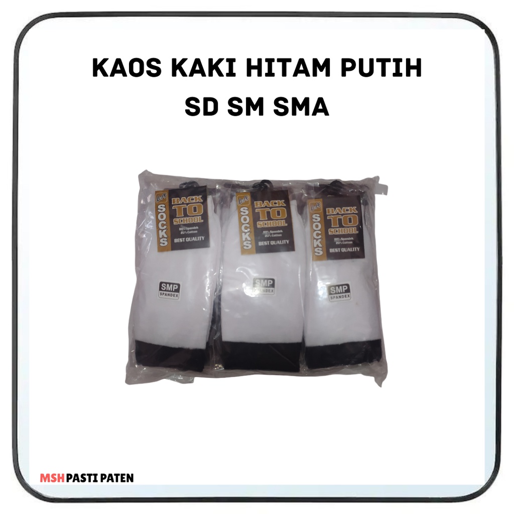 KAOS KAKI SD SMP SMA HITAM PUTIH / Kaos Kaki Anak Sekolah