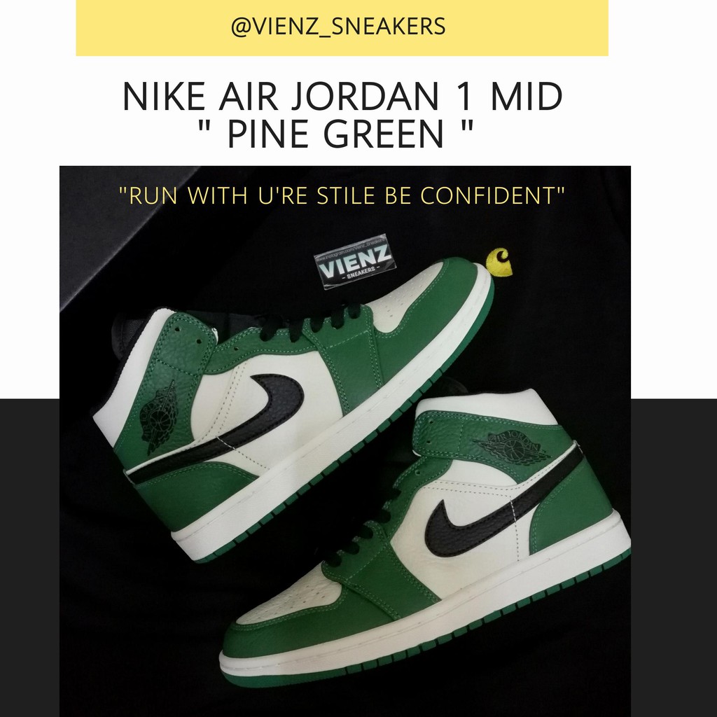 Sepatu Nike Air Jordan 1 Mid Pine Green BNIB