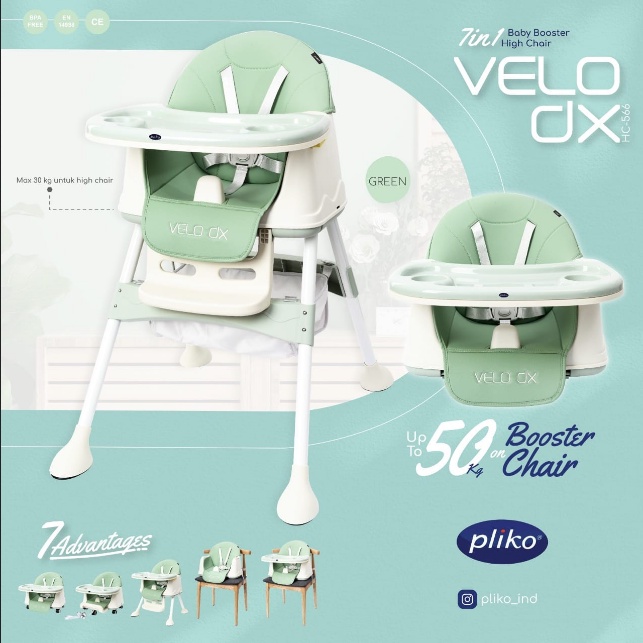 MAK290 PLIKO KURSI MAKAN HIGH CHAIR VELO DX HC566