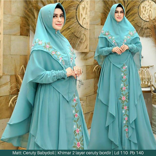 Gamis set KH BELLARY SYARI HIJAU WARDAH