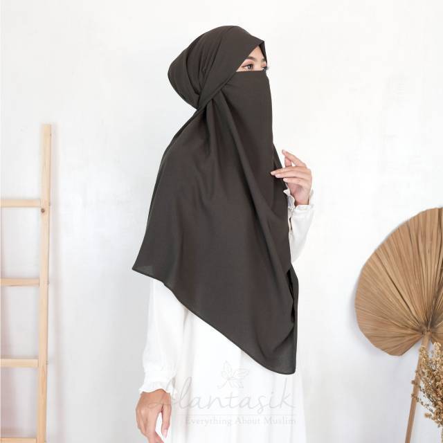 Alantasik - French hijab XL Jilbab Hijab Kerudung Bergo Instan  Cadar  Syari Jumbo khimar wolfis R.8