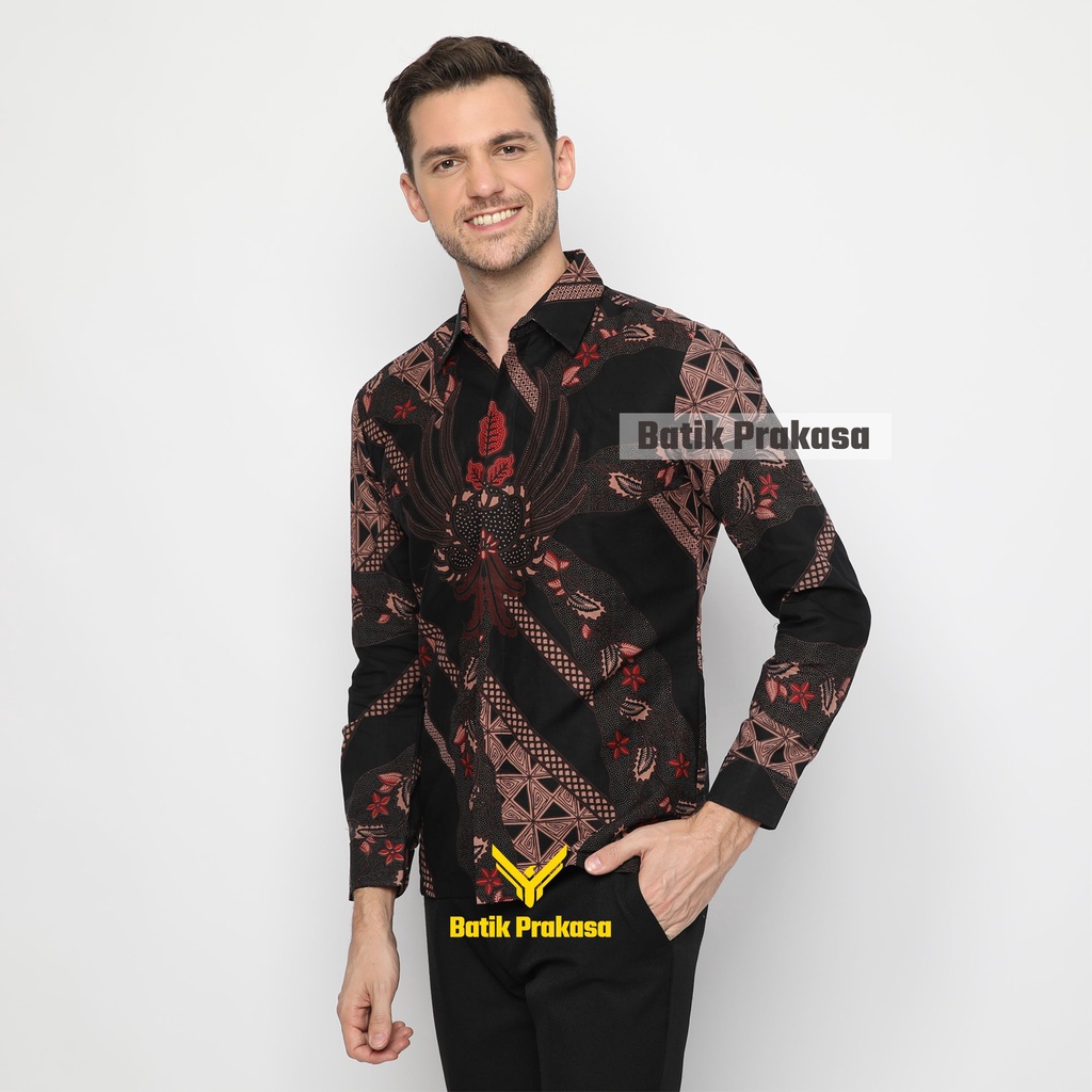 Kemeja Batik Prakasa Motif Nadindra Lesmana Slimfit Lengan Panjang Batik Solo