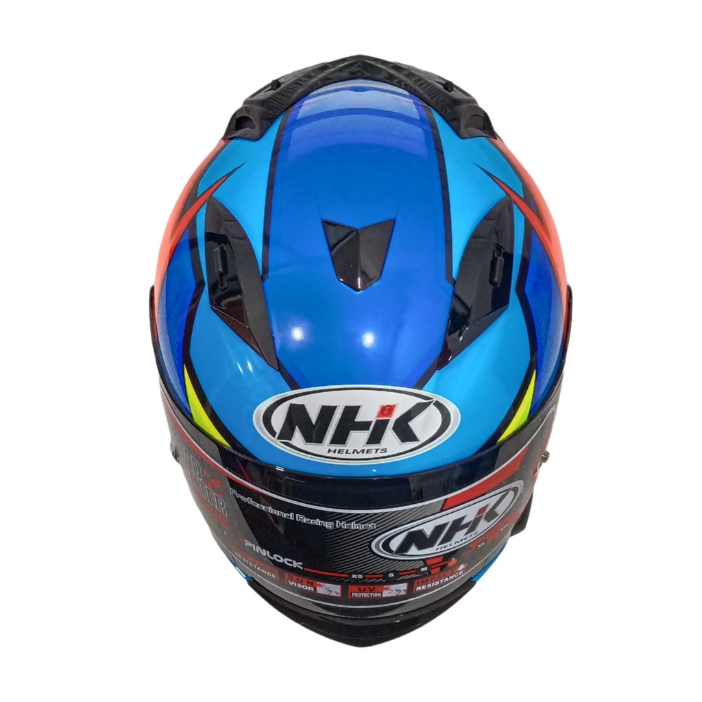 HELM FULL FACE NHK MOTIF RACE PRO EQUALIZER BLUE FLO GLOSSY