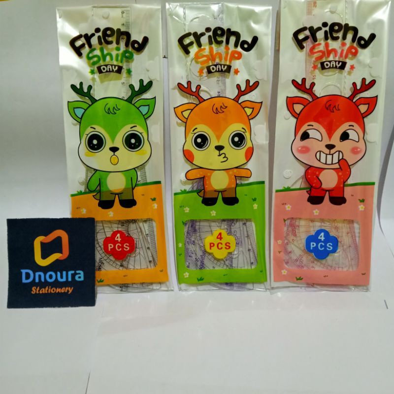 

SATU SET ( 4 PCS ) Penggaris Set Animasi Lucu Tipis 20Cm