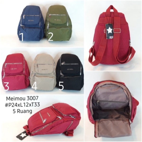 IMPORT Original 3007 Meimou Premium Ransel Wanita Ransel Tas Limited  Dijual Meimou