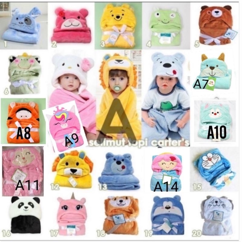 COD PILIH MOTIF Selimut bayi topi bulu halus carters ori oiriginal