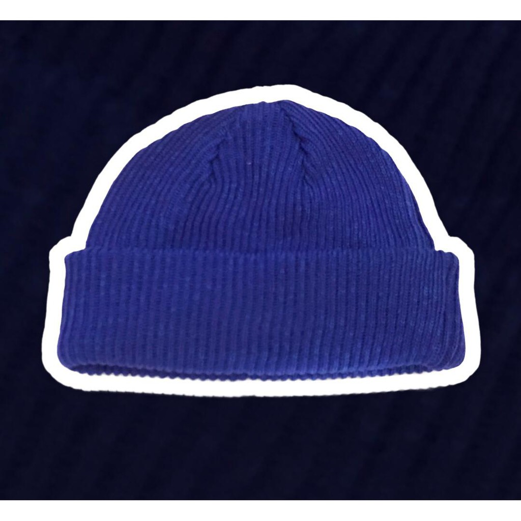 TOPI SHORT BEANIE HAT RAJUT SERIES  SAPHIRE BLUE.KUPLUK BEANIE HAT SKATE BIRU BCA TOPI BEANIE BLUE