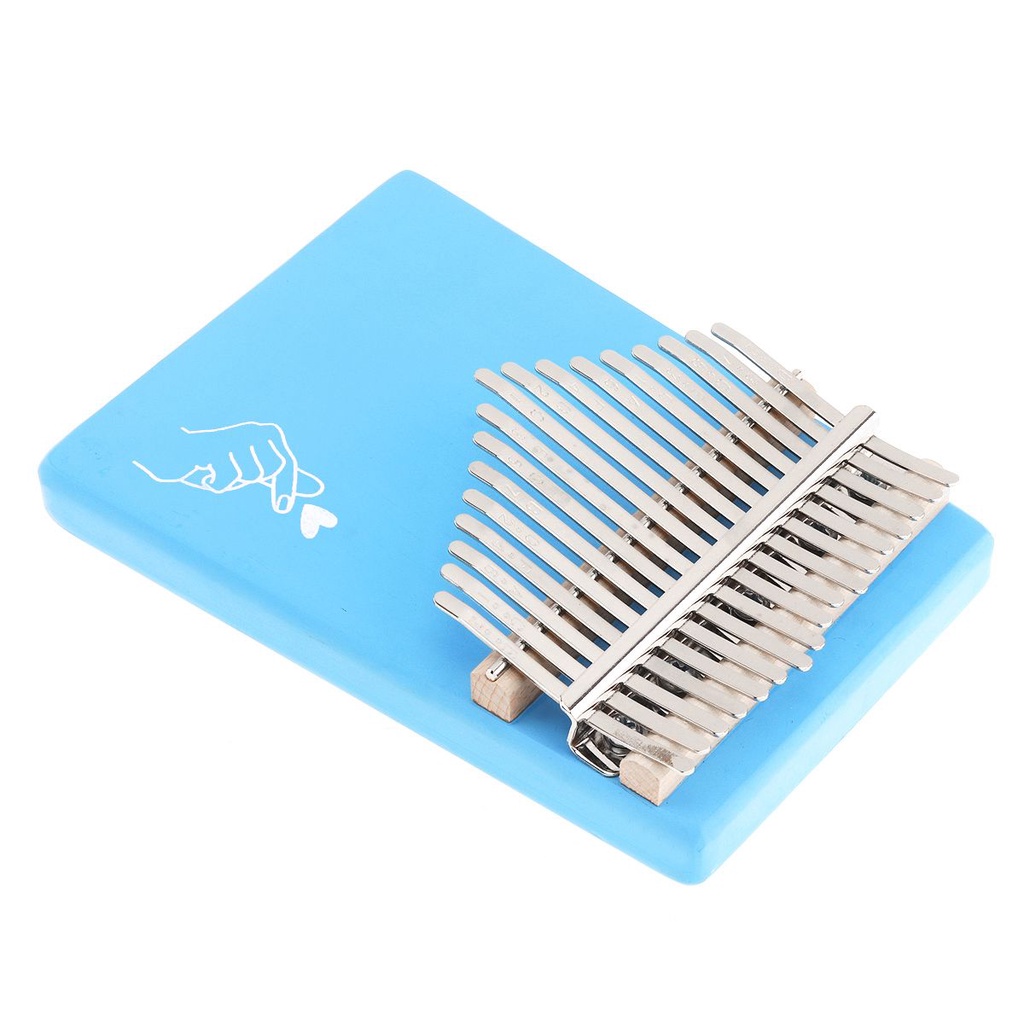 Alat Musik Kalimba Piano Jempol 17 Tuts Bahan Kayu Pinus Warna Biru Polos