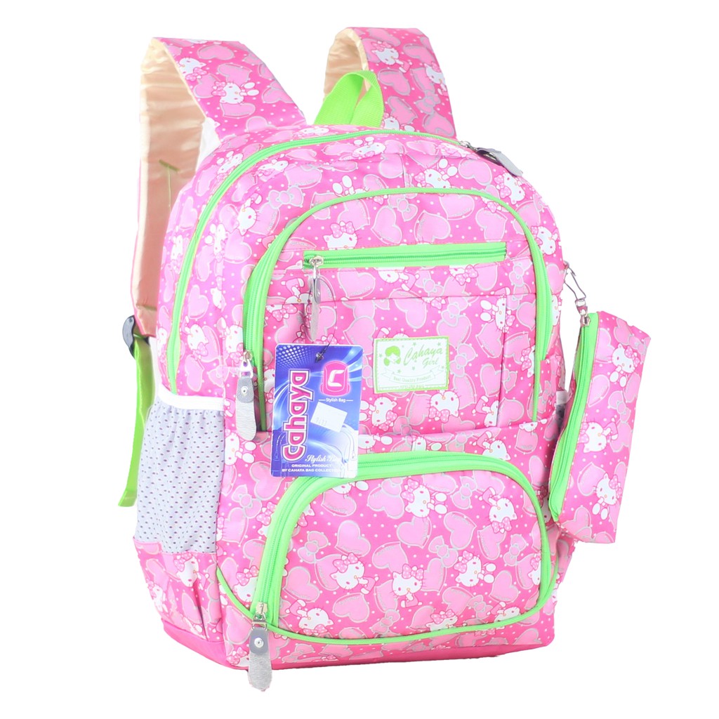 Tas Sekolah Sd Cantik Tas Karakter Hello Kitty Tas Lucu Cahaya Pink Bonus Tempat Pensil