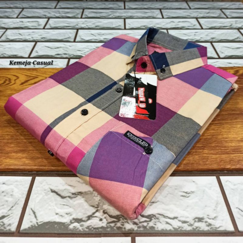 kemeja pria lengan pendek casual premium - kemeja casual lengan pendek motif kotak kotak terbaru - kemeja lengan pendek katun import