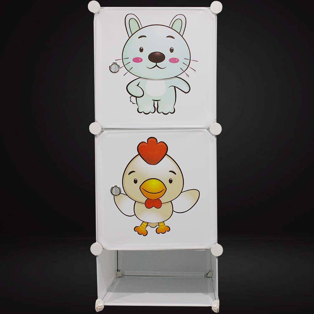 Rak Lemari Plastik Animal Serbaguna 3.1P2W 2 Pintu - Animal Karakter Random