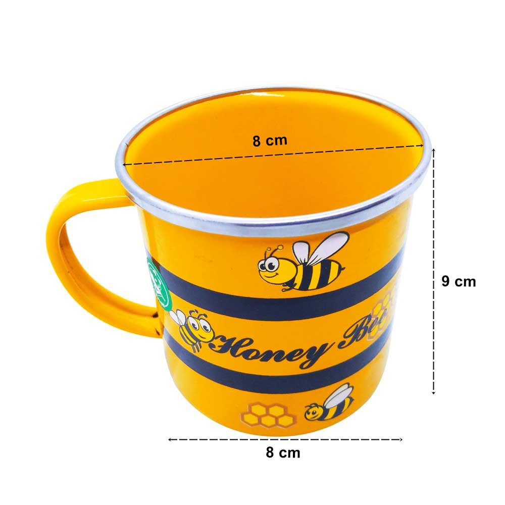 Maspion Mug Enamel 8 Cm honey bee / Mug Karakter / Mug Teh / Mug Kesehatan / Mug Motif