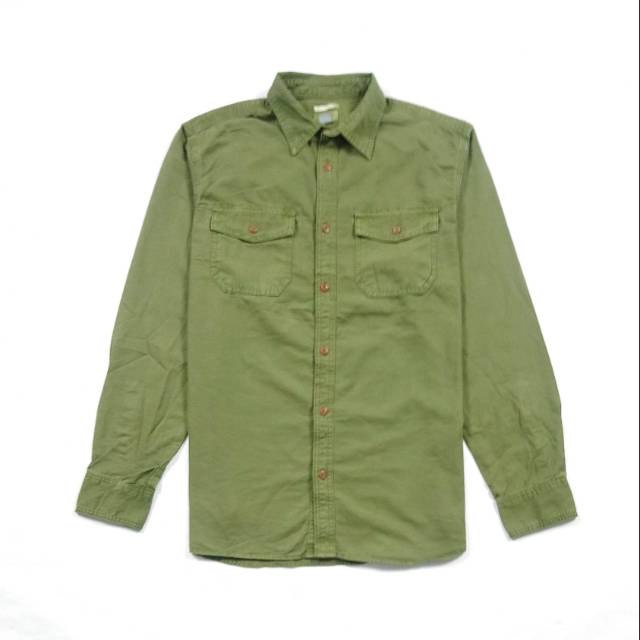 Kemeja pria OLD NAVY longsleeve double pocket original Olive
