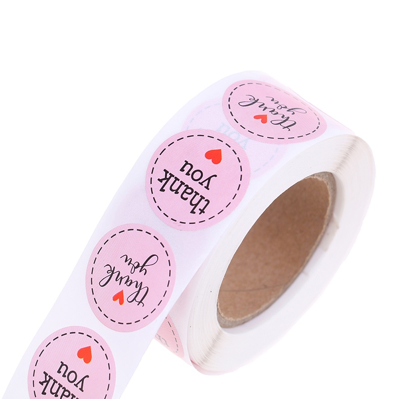 【Theredsunrisesiwy.id】Thank You Stickers Seal Labels 500pcs 1 inch Pink Wedding Party Favors Stickers