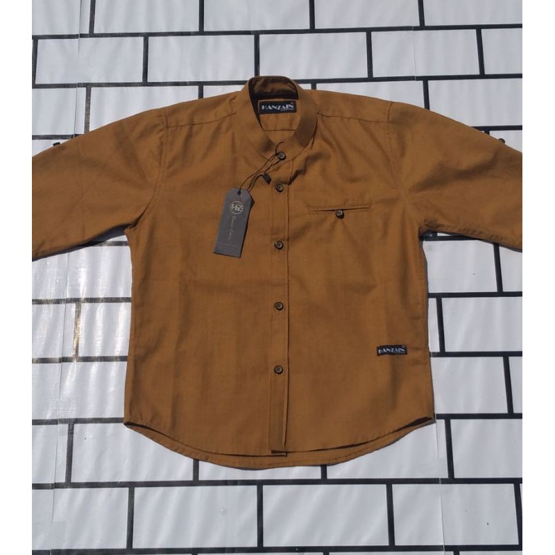 Best Seller kemeja koko anak warna mustard - kemko anak warna kuning kunyit - baju koko anak mustard