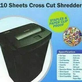 

PAPER SHREDDER SECURE EzSC-10A - PENGHANCUR KERTAS