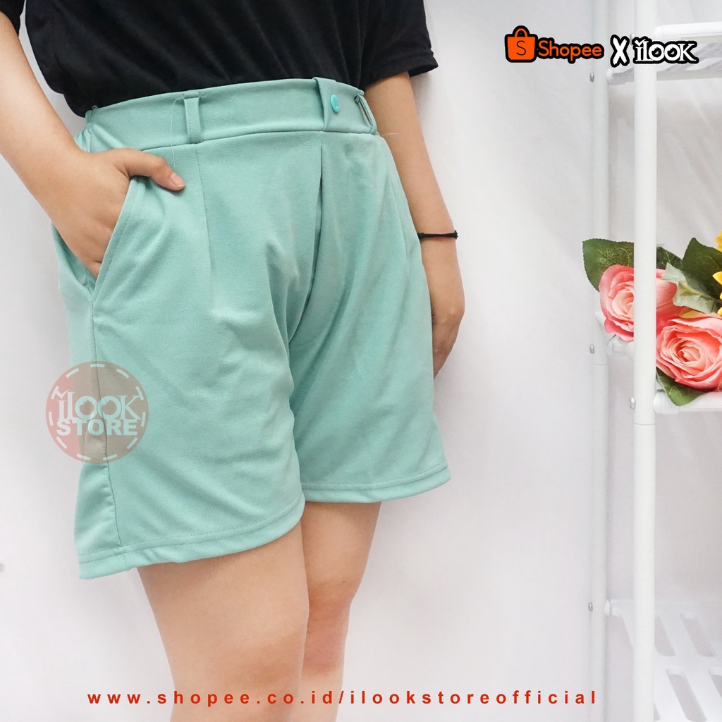 ilook | Hotpant Cornel | Celana Pendek Kancing | Celana Pendek Cornel | Hotpant Style Korea