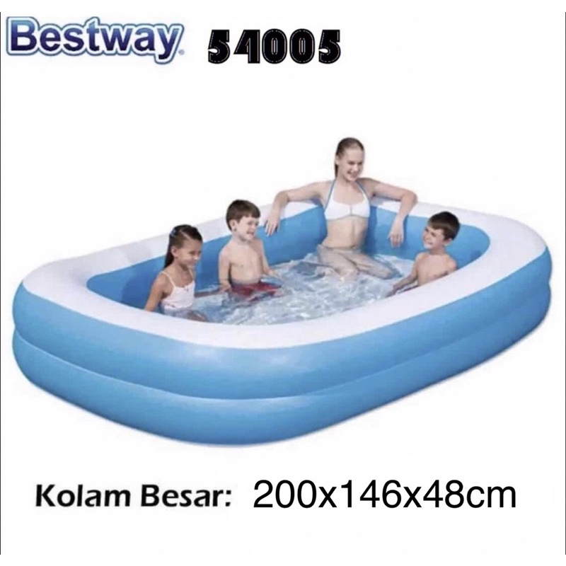 Bestway 54005 Kolam Renang Anak dan Keluarga Ukuran Besar 200 x 146 x 48 cm