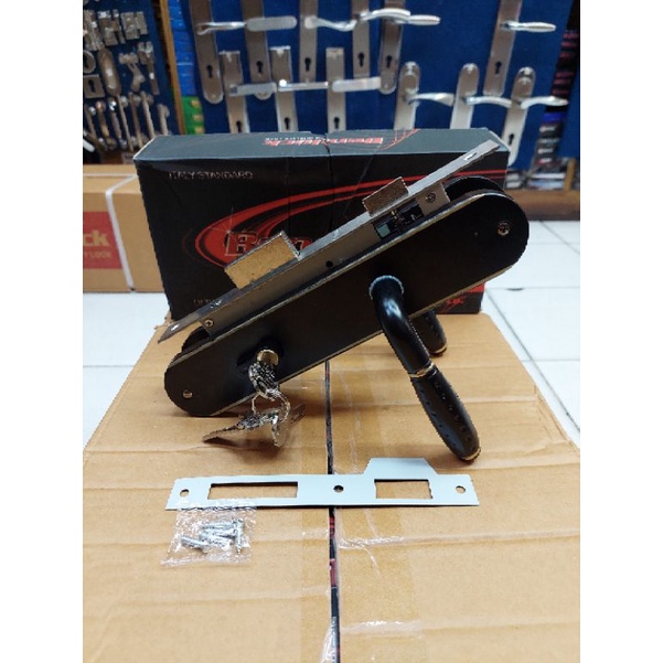 Handle pintu rumah black besar stainless / handle pintu kamar hitam hulat