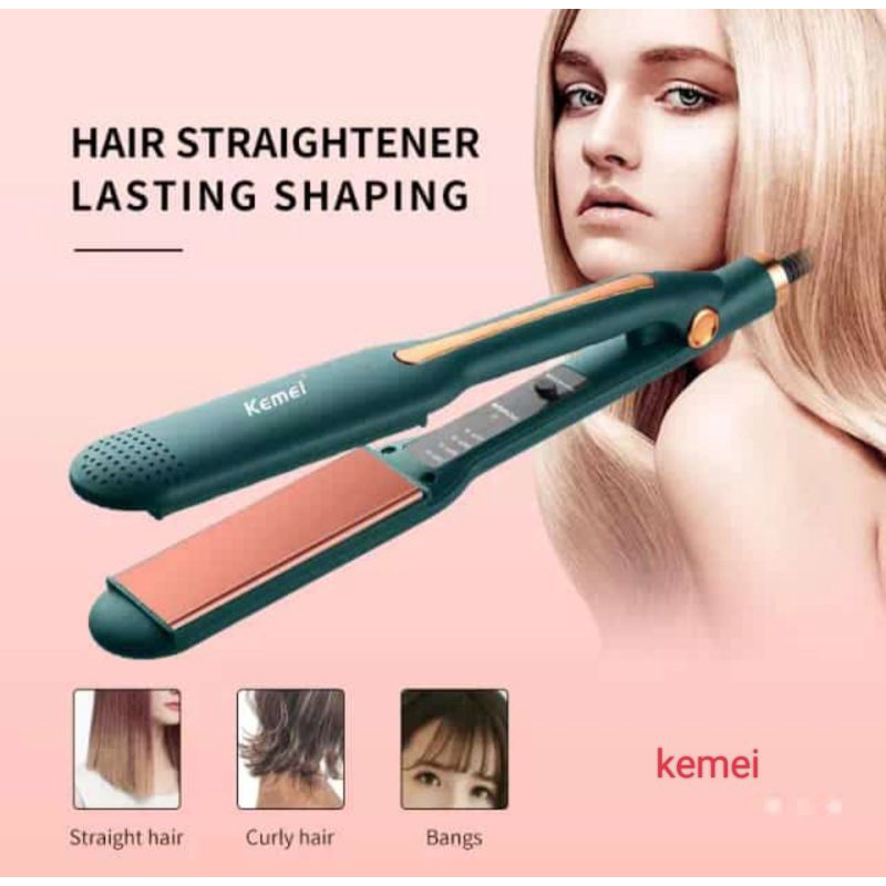 Alat Catok Rambut Bagus Kemei Km 9827 Hair straightener  Rebonding Lurus Suhu