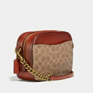 Coach camera bag signatur tan rust