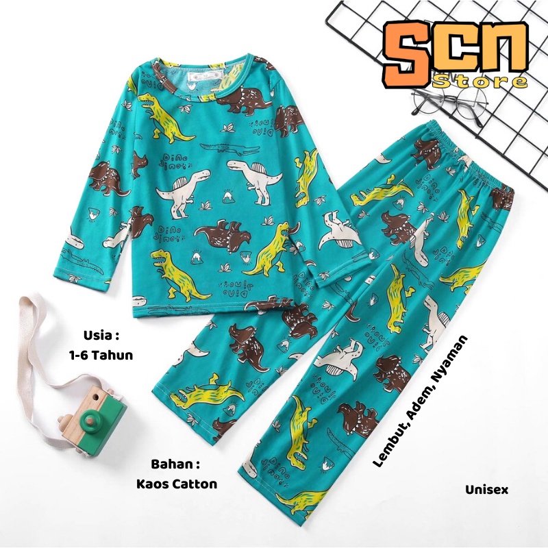 PIyama Anak Karakter Unisex Usia 3 Bulan - 5 Tahun / Baju Tidur Anak