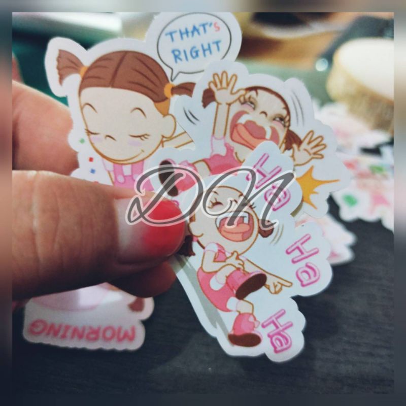 

Stiker kertas line jumbooka 20pcs sticker kertas glossy karakter line stiker cute