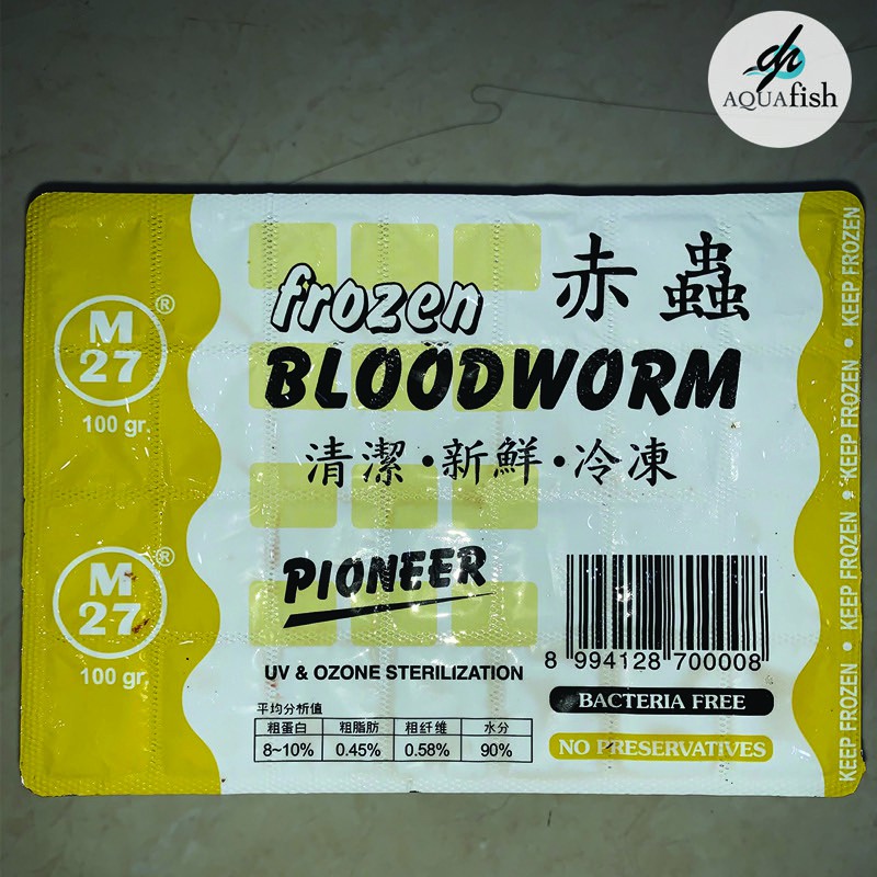 cacing beku pioneer pakan ikan 28 cube