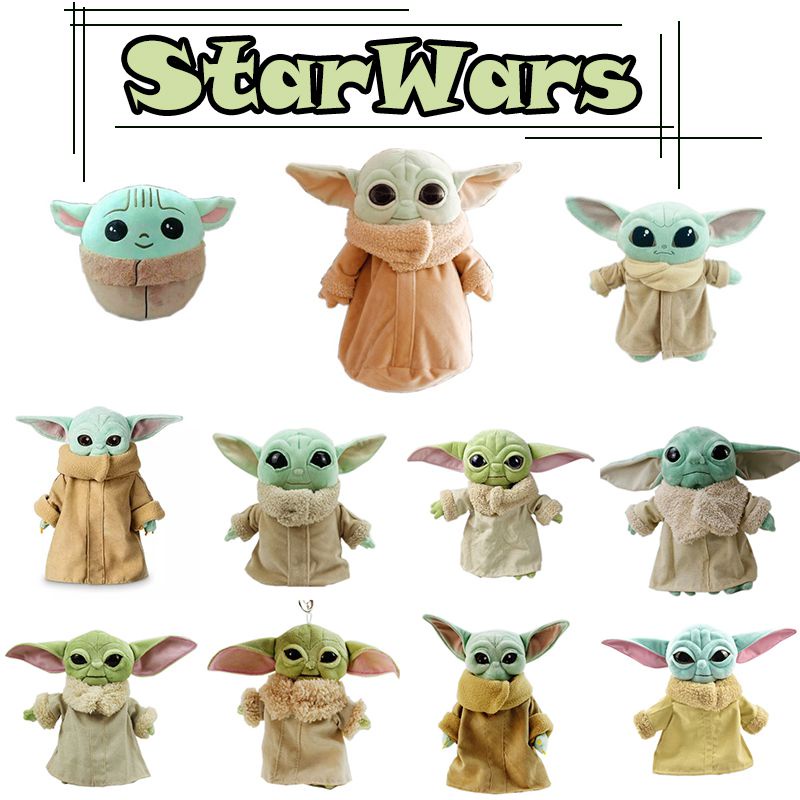 【Ready Stock】30cm A variety of styles Baby Yoda Plush Doll Stuffed Toy Keychain Grogu Mandalorian Star Wars Jedi