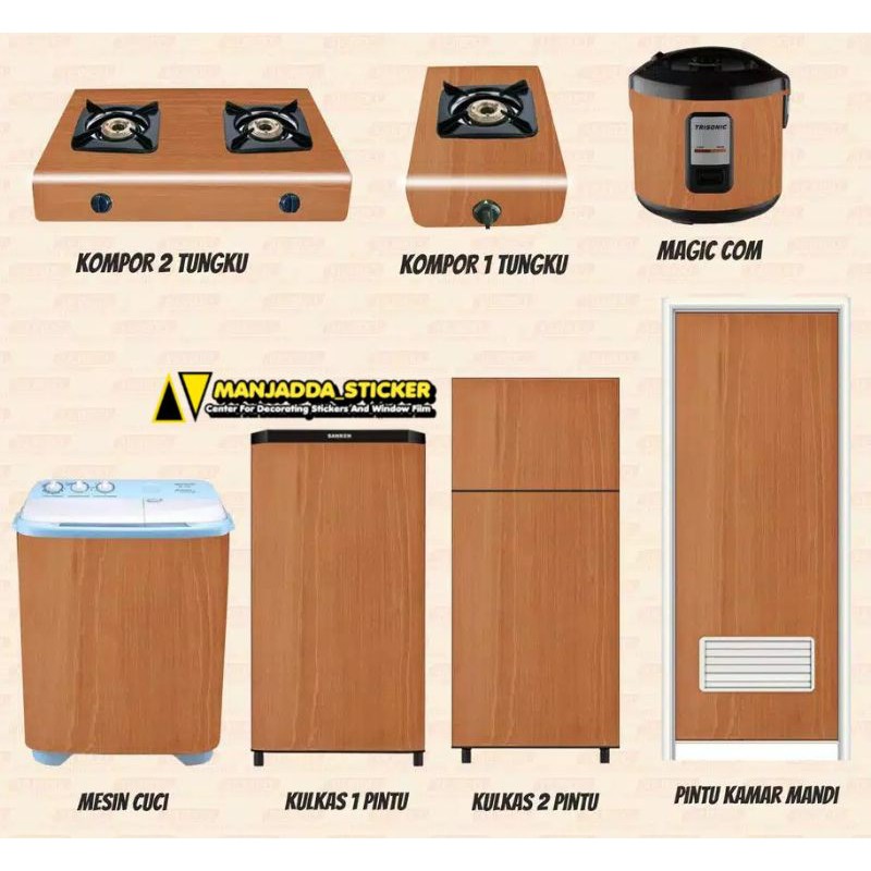STIKER  / STICKER MOTIF KAYU - dengan serat, lebar 45cm (45cm x 50cm)