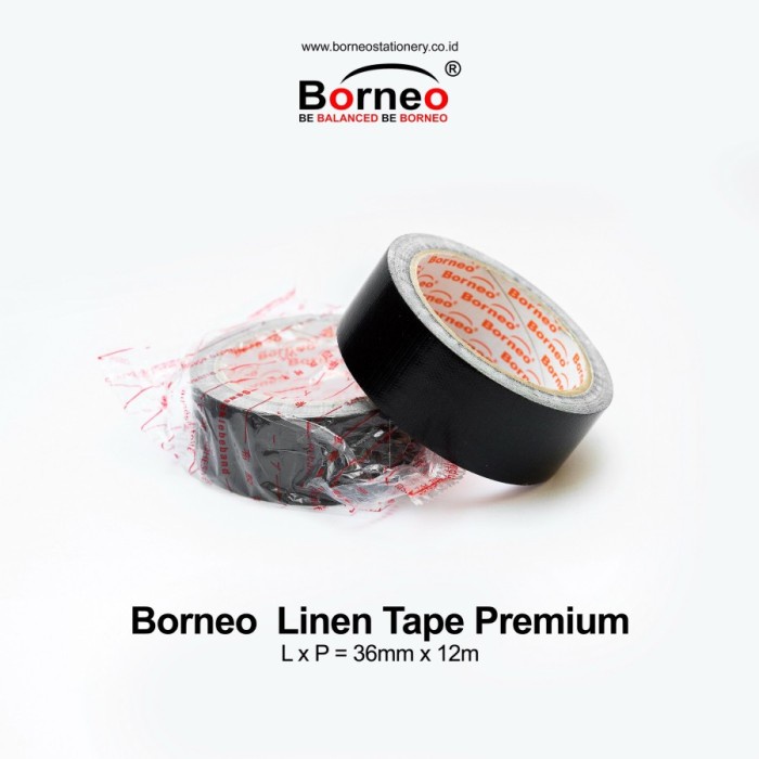 

Lakban Kain Cloth Tape 1.5 Inch 36mm x 12 meter Hitam Borneo