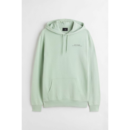 HOODIE H&M / HNM ORIGINAL MURAH FULL LABEL - LET IT BLOOM GREEN