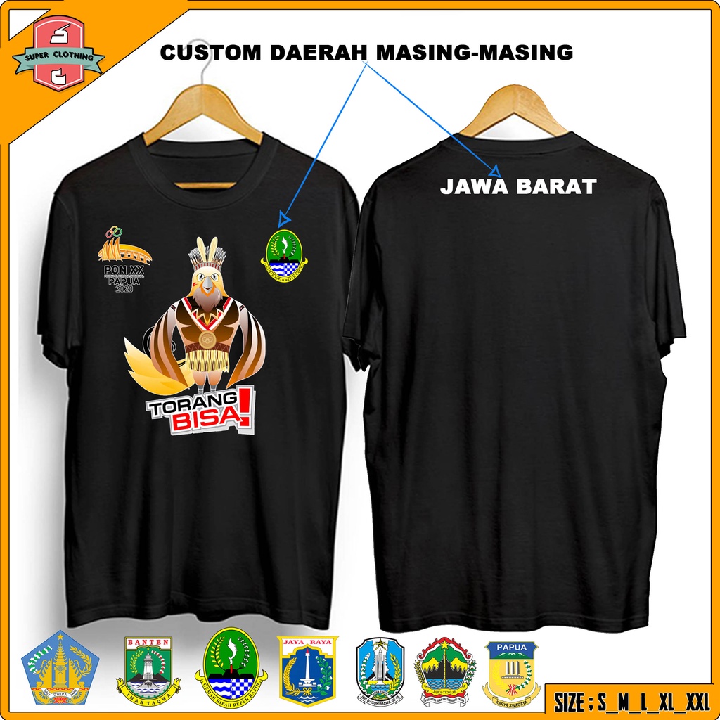 KAOS PON XX PAPUA - BAJU PEKAN OLAH RAGA NASIONAL - BAJU PON PAPUA XX NAMA DAERAH