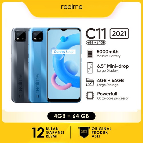 realme C11 (2021) 2/32GB 4/64GB 5000mAh Massive Battery, 6.5&quot;Mini-drop Fullscreen, Nightscape Dual Camera