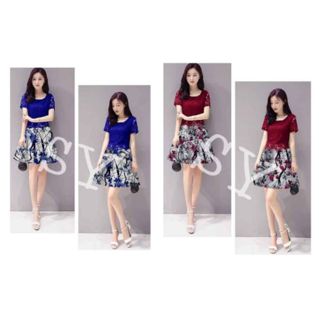Baju Pesta Wanita Baju Kondangan Wanita Dress Brukat Tile Mewah Dress Pesta Brokat Batik Modern Gaun