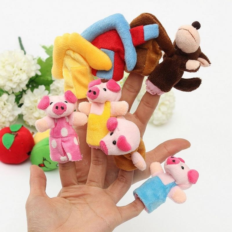 Boneka Jari 3 Little Pigs Finger Puppets Animal 8in1 Finger Puppets Animal 10in1 Finger Puppets Family 6in1 Story Telling Mainan Anak Bayi Pretend To Play