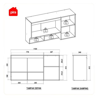 Metropolis Rak  Dapur  Gantung  Dahlia KC WU120 3 Pintu 