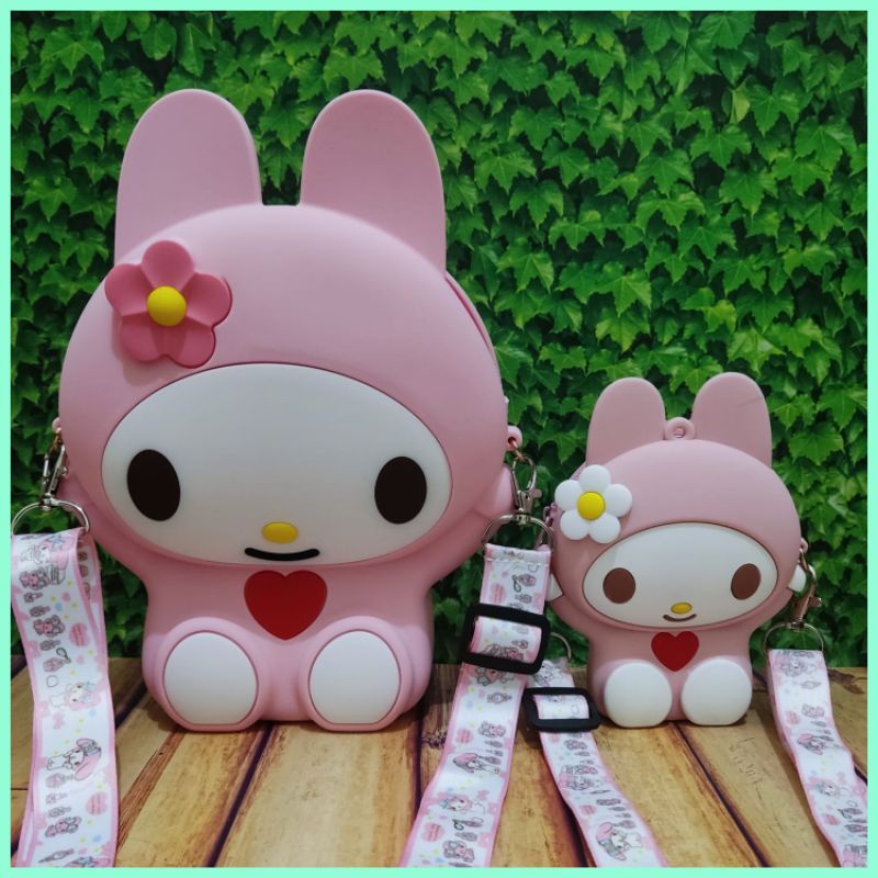 Tas Jelly Silikon Karakter Tas Selempang Jumbo Melody Bunga Muat HP