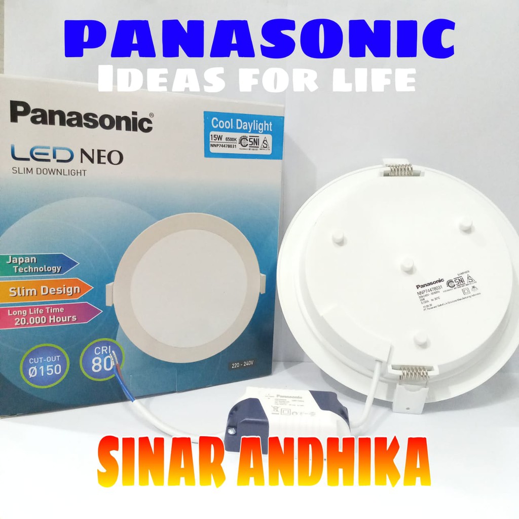 LED SLIM DOWNLIGHT PANEL 15 WATT PANASONIC NNP 74478/NNP 74472