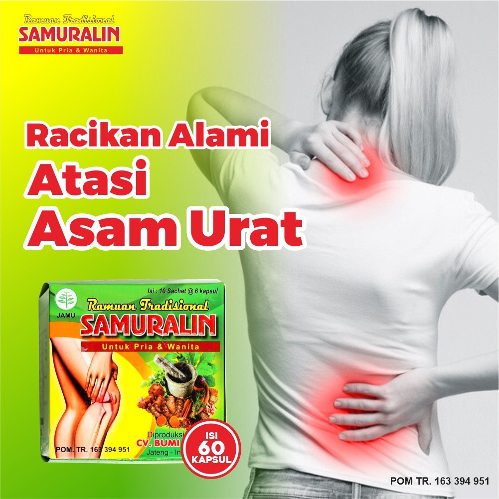 SAMURALIN Obat Herbal Nyeri Sendi Pegal Linu Sakit Pinggang Kesemutan Asam Urat Reumatik  BPOM