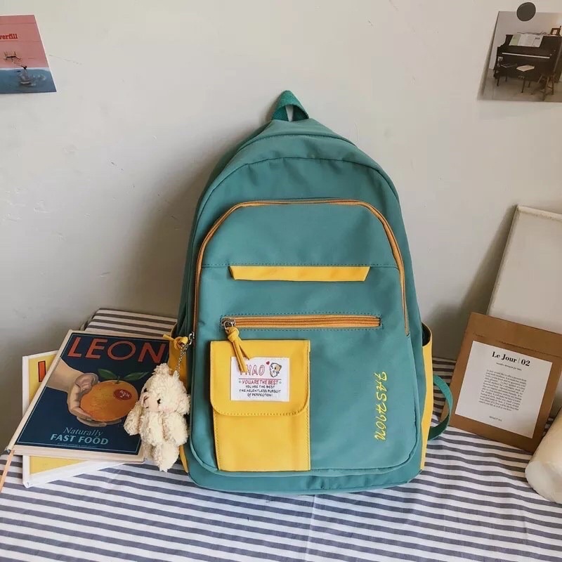 Backpack Korea tas ransel wanita Korea simple polos elegant tas sekolah tas kerja